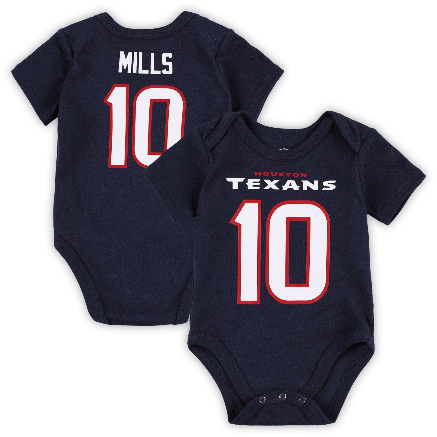 Davis Mills Houston Texans Newborn & Infant Team Player Bodysuit - Navy
